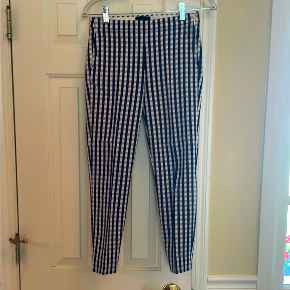 Women’s JCrew Navy/WH checked Martie pants